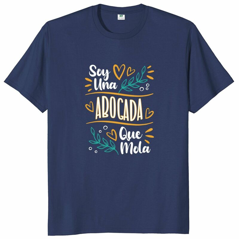 Camiseta de trabajo con texto en español, camisa divertida de 100% algodón, suave, cuello redondo, informal, talla europea