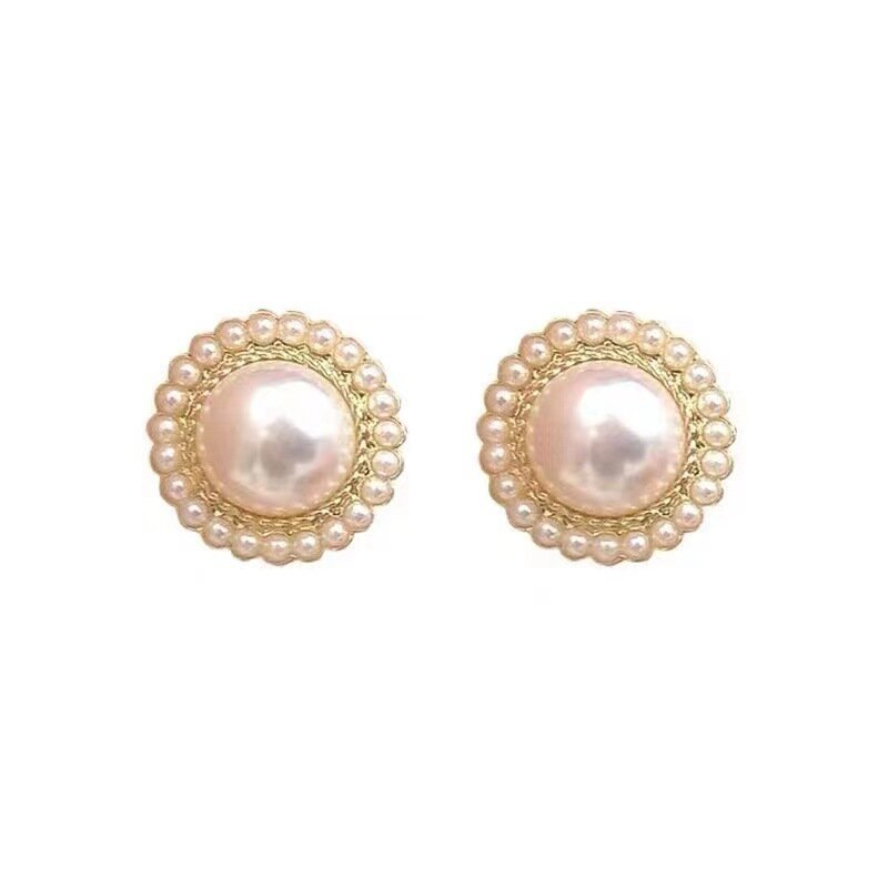 Pendientes bohemios de perlas grandes para mujer, adornos de Mascota para mujer, accesorios de San Valentín, regalo al por mayor E0245