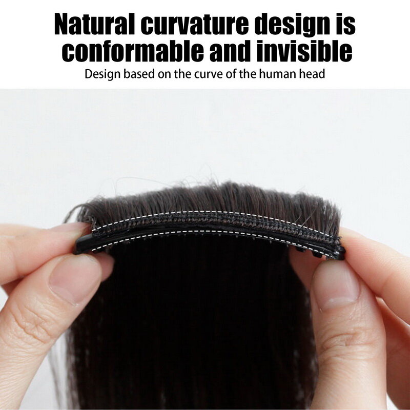 Invisible Fluffy Hair Pads Clip In Hair Piece Synthetic Straight Hairpiece Women Natural Hair Extensions Lining Top Side Cover