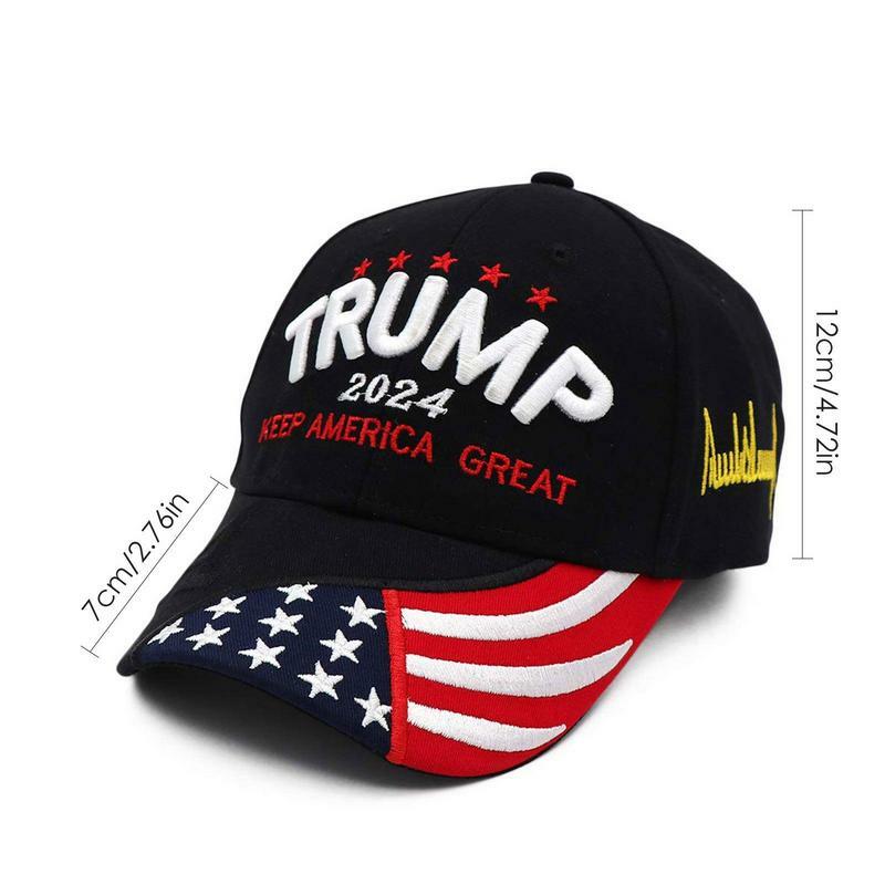 Topi 2024 kamuflase topi bisbol bendera AS topi sejuk Amerika topi presiden bordir 3D penjualan laris