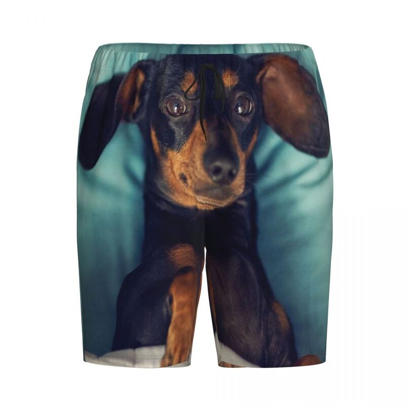 ชุดนอนผ้าดัชชุนสำหรับผู้ชายกางเกงขาสั้นมีกระเป๋าสำหรับใส่นอนสำหรับสุนัขไส้กรอกแบดเจอร์