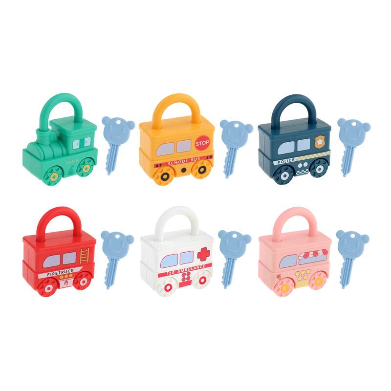 Montessori Toy Lock and Key Car Toy for Preschool Birthday Gift Boys Girls