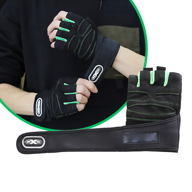 Перчатки для тренажерного зала, Перчатки для фитнеса и тяжелых тренировок для мужчин и женщин, Нескользящие перчатки с открытыми пальцами для бодибилдинга