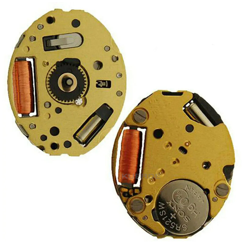 Piezas de reloj japonés Miyota, movimiento de cuarzo 5Y20, dorado, 2 manos, accesorios de reparación de reloj con batería