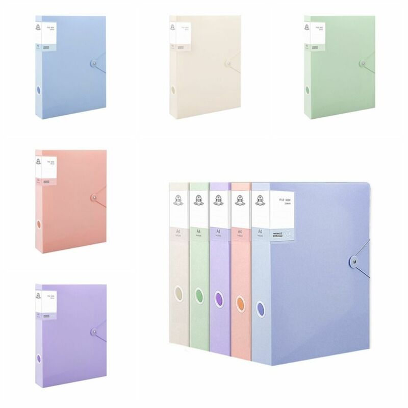 Multifuncional A4 File Organizer Box, Dustproof, Desktop Storage Box, Espessado Plástico PP, Morandi Color