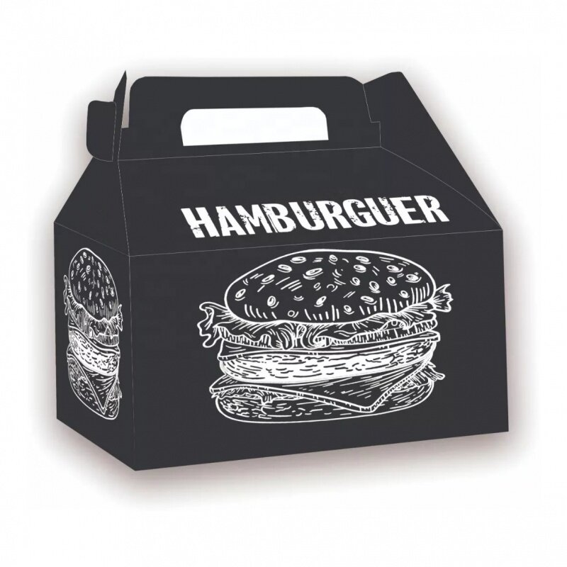 Индивидуальный продукт, новый дизайн, портативная коробка для жареной курицы, коробка для гамбургеров из крафт-бумаги, упаковочная коробка для сэндвичей и гамбургеров