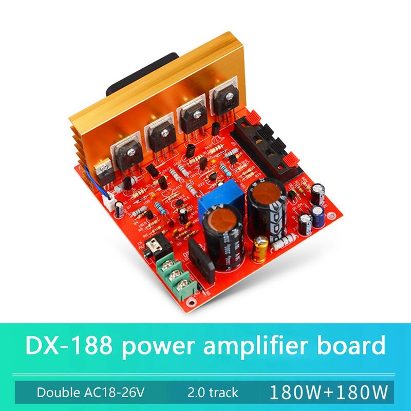 2X amplificateur de puissance carte audio 180W + 180W 2.0 canaux FET haut-parleur amplificateur son préamplificateur touristes AC18V-26V avec ventilateur
