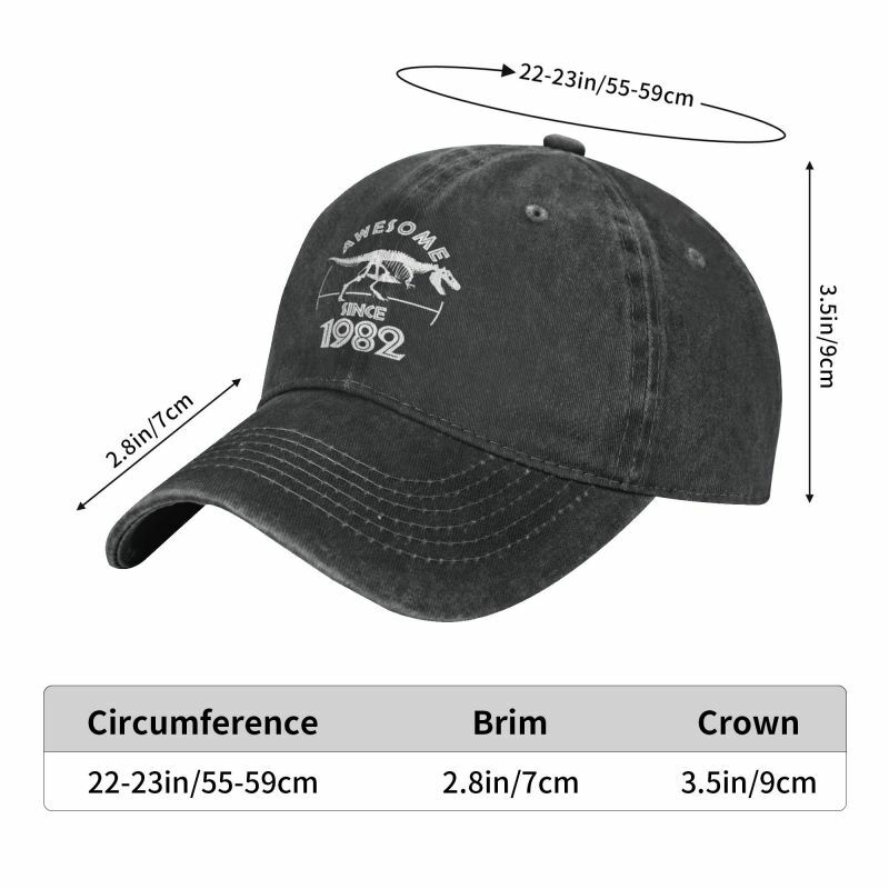 Unisex Cotton Awesome Since Born In 1982 Birthday Gifts Baseball Cap Adult Adjustable Dad Hat for Men Women Sun Protection