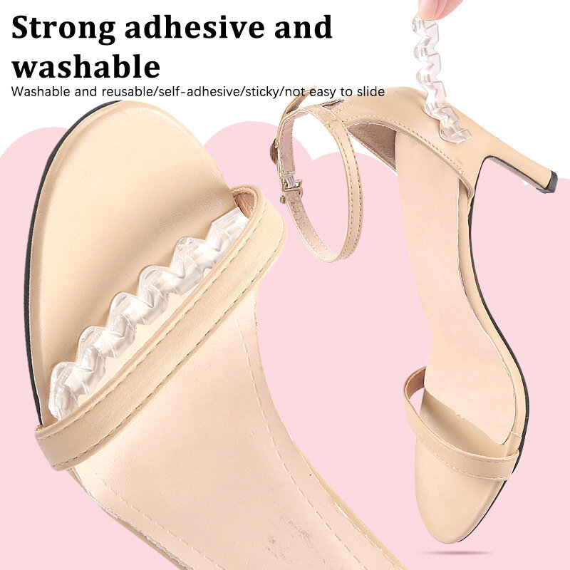 Palmilhas antiderrapantes transparentes adesivos para mulheres, inserções de silicone, almofada dianteira auto-adesiva, sandálias Flip Flop de salto alto, 1 par