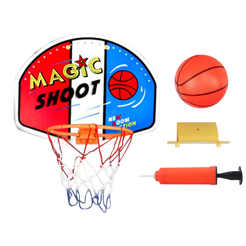 Canasta de baloncesto de plástico, juguetes de Aro sin agujero, juguete inflable de perforación, tablero colgante, altura ajustable, instalación estable