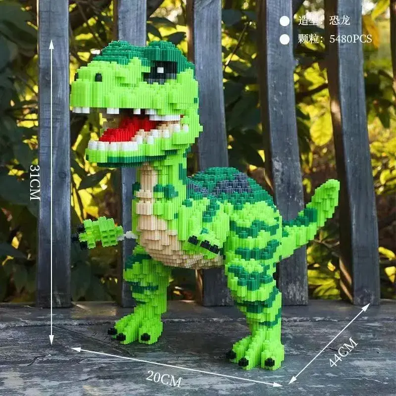 Animal World Dinosaur Building Block Toys, Giant Tyrannosaurus Rex Bricks, DIY Assembly Model, regalo de cumpleaños para niños y adultos