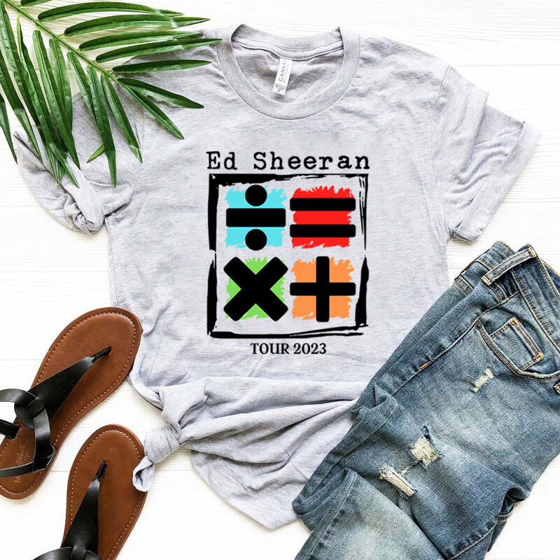 Ed Sheeran 2023 Tour T เสื้อ Mathletics คอนเสิร์ตเสื้อ Unisex เสื้อยืดแขนสั้น Tshirt เสื้อลำลองผู้ชายแขนยาว Ed Sheeran คนรักของขวัญ