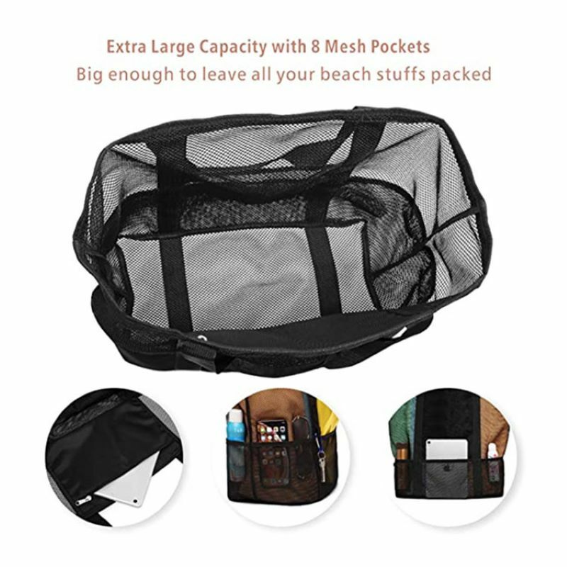 8 Pockets Travel Handbag Toys Summer Waterproof Underwear Large Beach Bag For Towels Mesh Durable Organizer Swimming Storage Bag