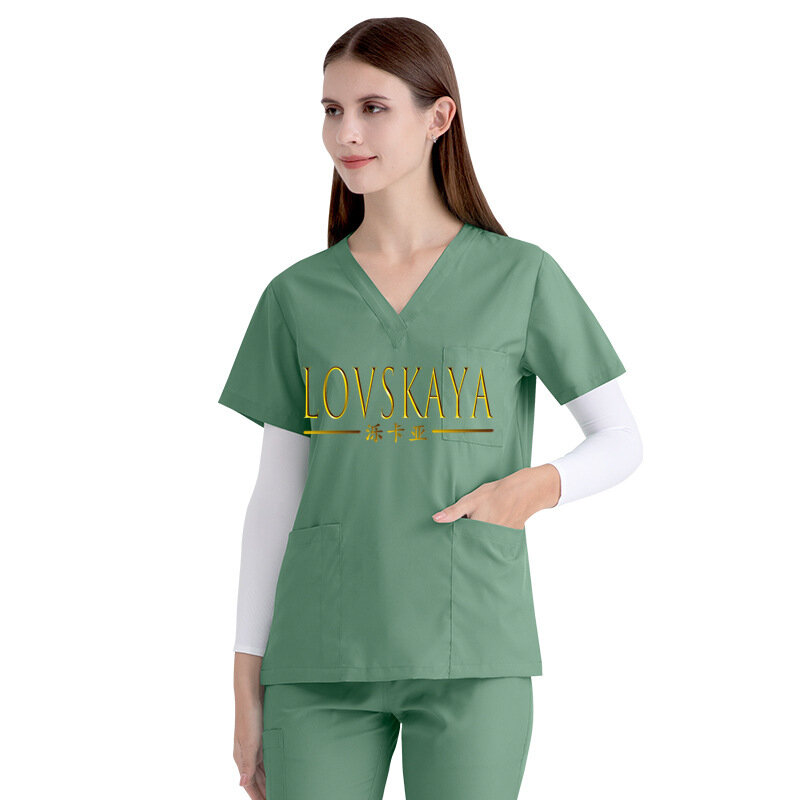 Новая одежда для ручной стирки с коротким рукавом для операционной, Женская рабочая одежда для медсестер, одежда для ручной стирки врачей