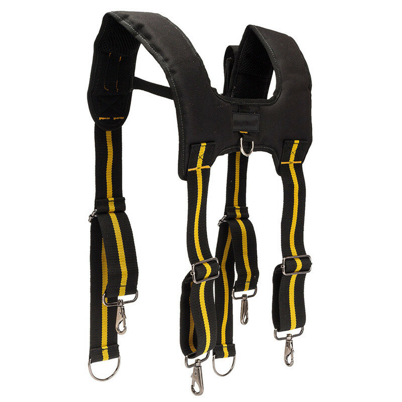สีดำสำหรับผู้ชาย Y /H ประเภทเครื่องมือ Suspender สามารถแขวนกระเป๋าเครื่องมือลดน้ำหนักสายคล้องเครื่องมือเข็มขัด Suspenders