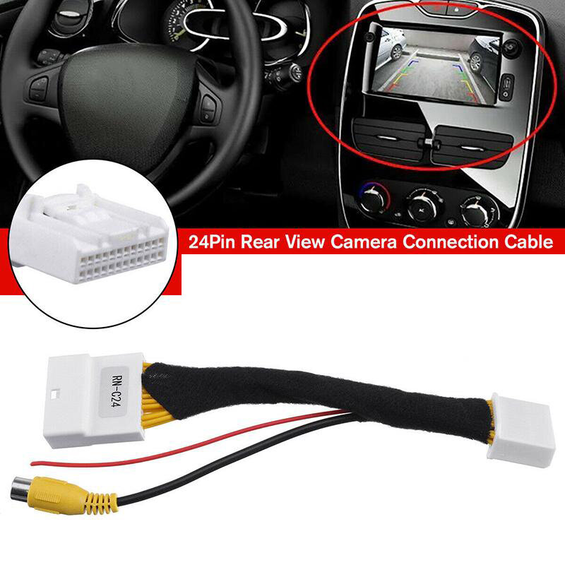 Kabel sambungan kamera spion อะแดปเตอร์24ขาสำหรับ Renault & Dacia สำหรับ Opel สำหรับ Vauxhall สำหรับ CLIO 4 2012-Up