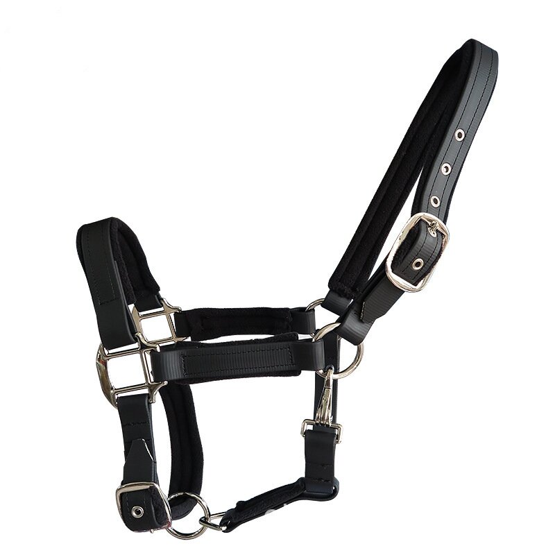 New Soft Padded Horse Halter Bridle PVC Headstall Head Collar Horse Riding Accessories Ergonomic Comfortable Halters