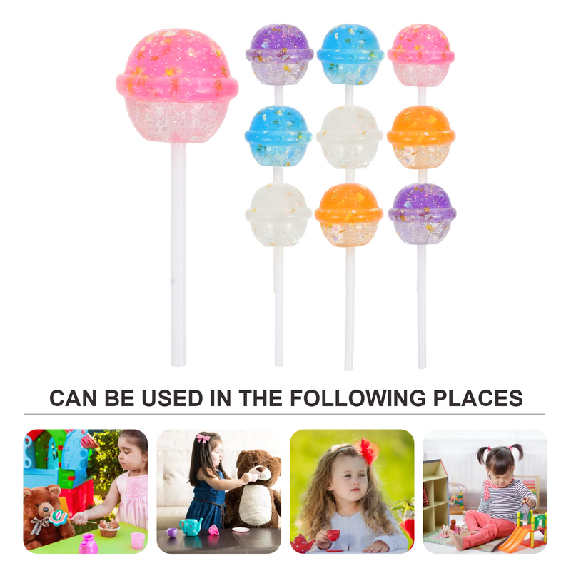 10 Pcs Fake Lollipops Toys Resin Prop Accessories Creative Photo Model Child Simulation