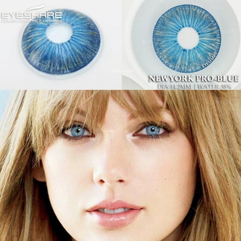 EYESHARE 눈용 컬러 콘택트 렌즈, 블루 렌즈, 그린 콘택트 렌즈, 연간 갈색 눈 렌즈, 그레이 렌즈, 1 쌍, 신제품