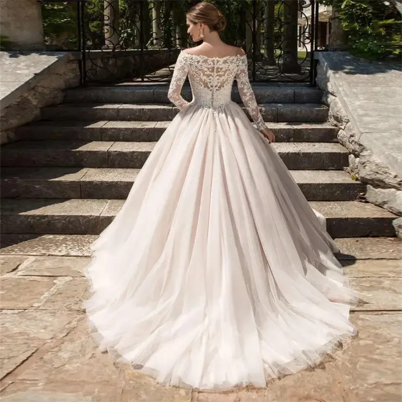 Stunningbride 2024 New A-Line Sexy Long Sleeves V neck Wedding Dress Plus Size Country western Vintage Bridal Ball Gowns