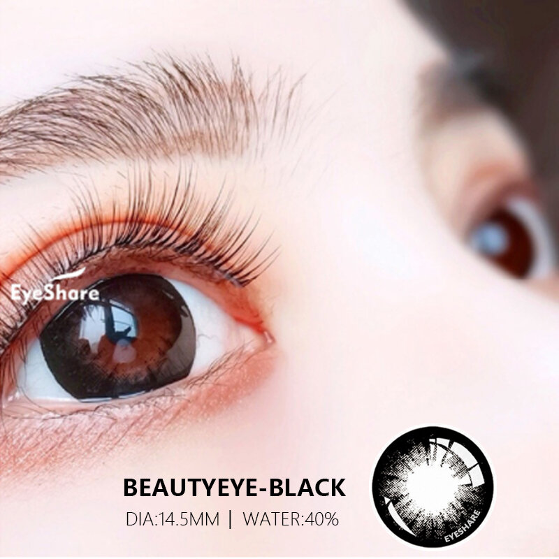 Lentes de contato da cor natural de eyeshare para os olhos 1 par aurora série cosméticos azul cinza colorido belos contatos para os olhos anualmente