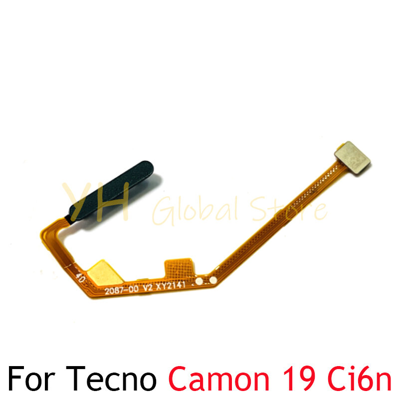 Für tecno camon 19 ci6n ci6 Finger abdruck leser Touch-ID-Sensor Rückgabe schlüssel Home-Taste Flex kabel