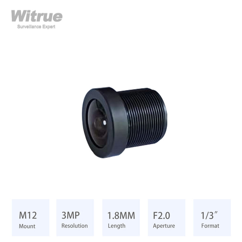 Lente ojo de pez HD 3MP 1,8 MM 170 grados ángulo de visión amplio M12 montaje apertura formato F2.0 1/3 "para cámaras de seguridad de vigilancia