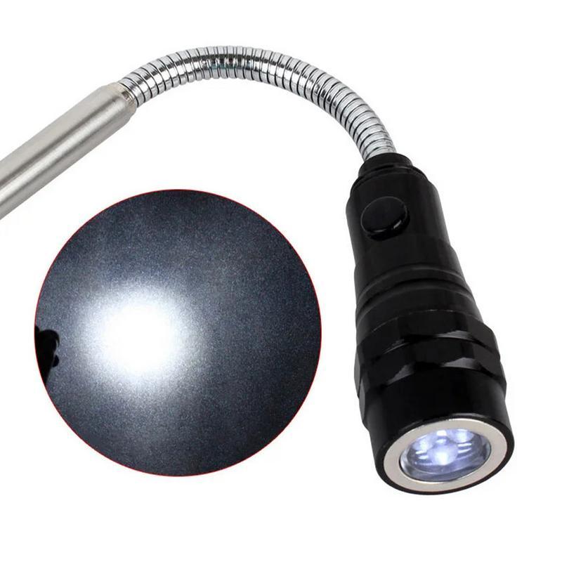 Magnetic Flashlight Zoomable Job Site Light With Telescoping Magnet Pickup Tool Outdoor Lighting For Reading