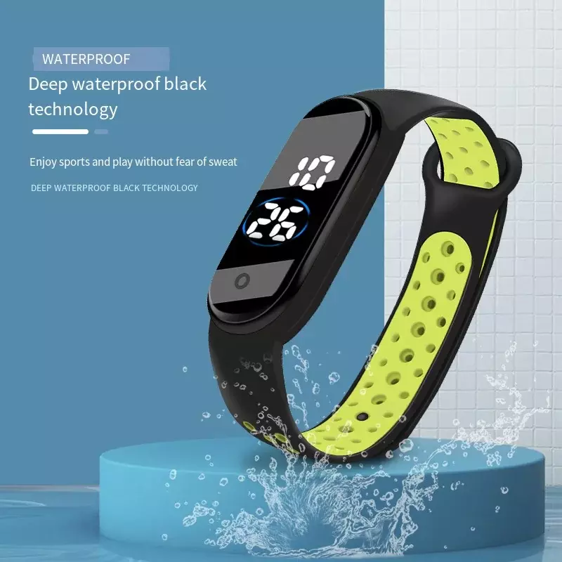 Jam tangan olahraga modis untuk anak-anak jam tangan Digital Led tahan air ultrlight tali silikon remaja laki-laki perempuan jam tangan uniseks