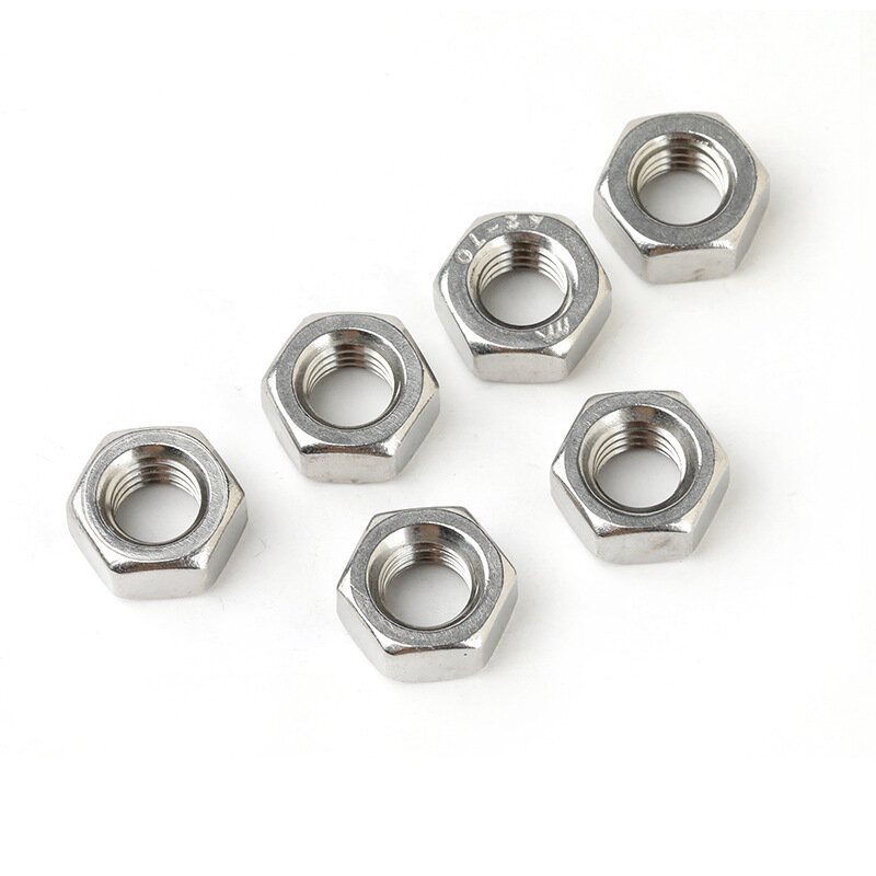Tuerca hexagonal de acero inoxidable, tornillo de 10/20/50/100 piezas M2 M3 304, piezas de impresora 3D