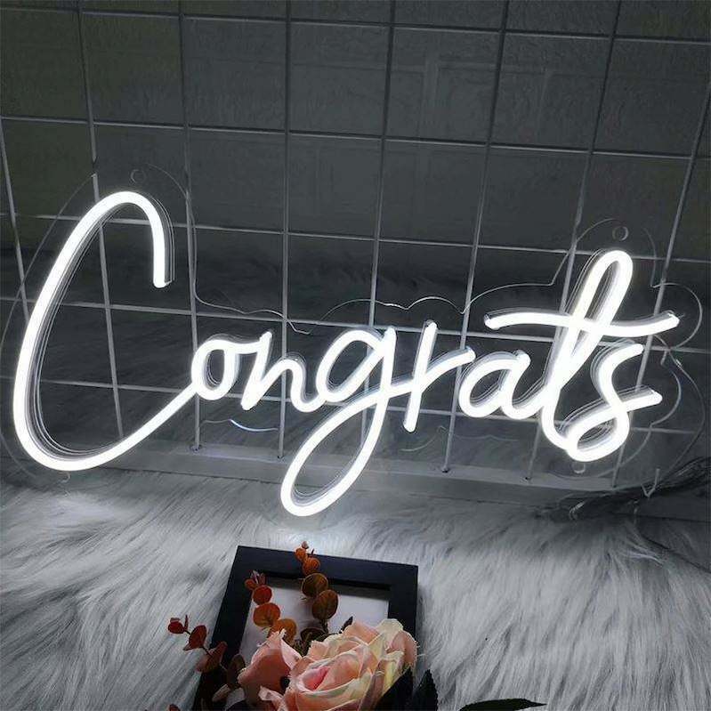 Custom Congrats Neon Sign Light Graduation Party Kids Gift decorative neon light up sign for celebration party event