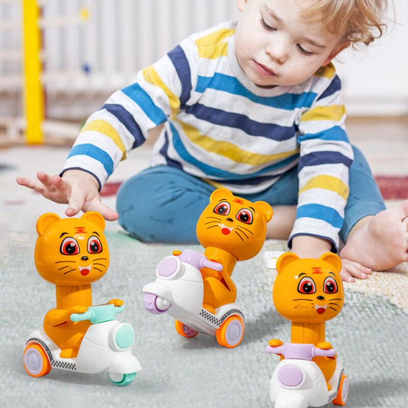 Cute Cartoon Toy Car giocattoli per bambini auto anatra gialla Puzzle per moto auto inerziale interazione genitore-figlio giocattoli per ragazzi e ragazze