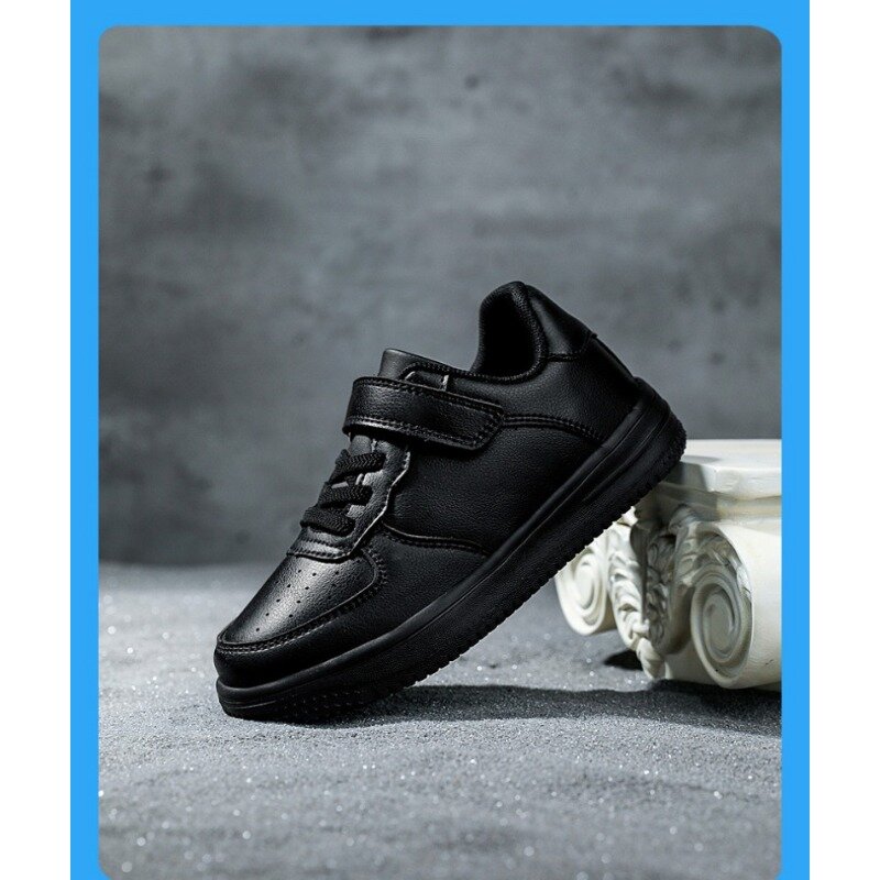 Zapatos Deportivos blancos para niños y niñas, calzado informal de cuero, talla mediana, Primavera, 2024