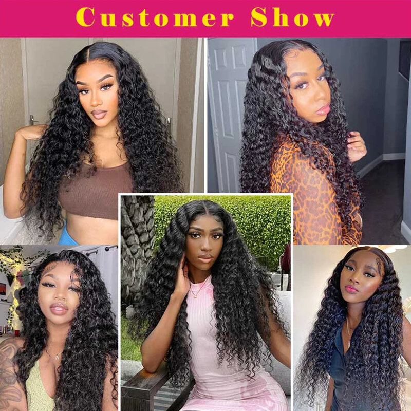 Water Wave 13x4 Lace Frontal Wigs Full Lace Front Human Hair Wigs For Black Women  HD Wet And Wavy Loose Deep Wave Front Wig