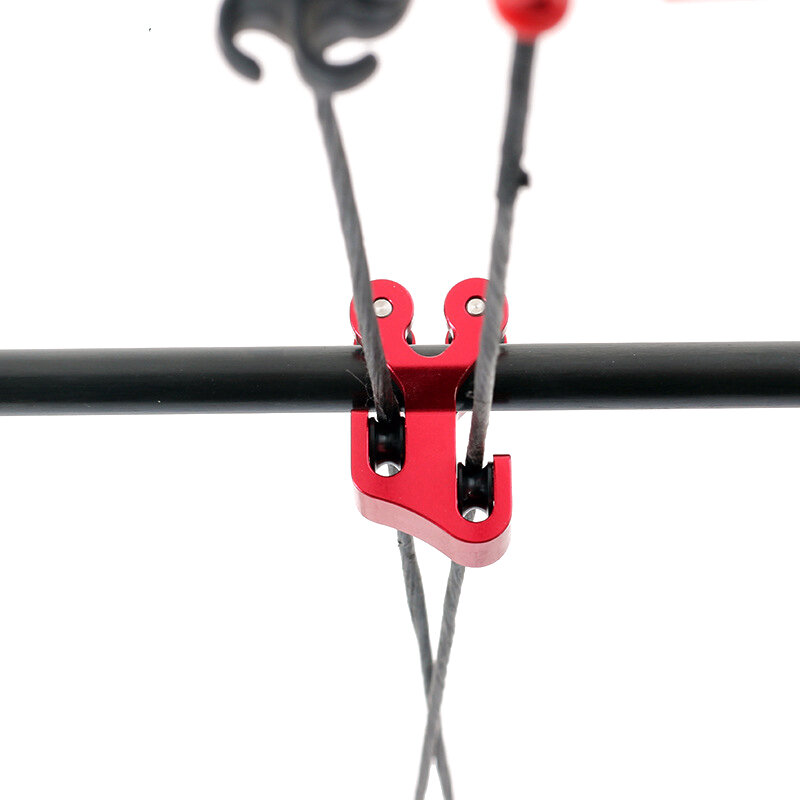 Rodillo de caza de tiro con arco de aluminio, separador de cuerda de arco, polea, cable deslizante, compuesto, divisor de cuerda de arco para tiro