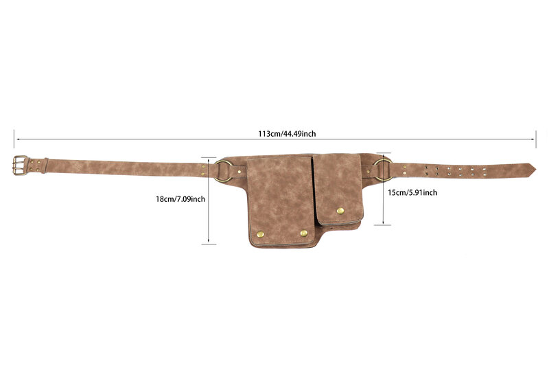 Średniowieczny regulowana skóra z PU narzędzie pas kieszeń kobiety Vintage torba na biodro saszetka biodrowa Viking Warrior Larp akcesoria Cosplay portfel
