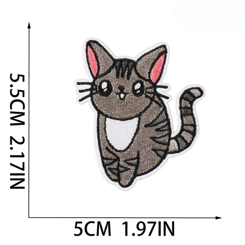 2024 Hot Animal Cartoon Cat Embroider for Cloth Hat Jeans Fabric Sticker Decoration Patch Star Heat Sew Adhesive Fast Iron Label