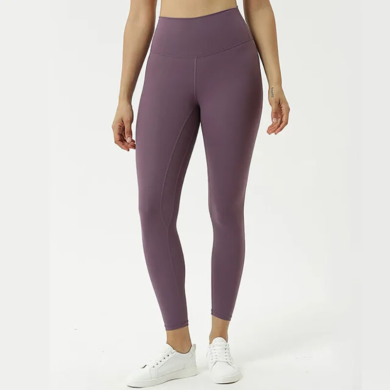 Dupla face das mulheres escovado apertado Yoga calças, cintura alta, elevação nádegas, emagrecimento Fitness calças, pêssego nádegas