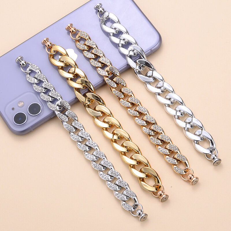 Fashion Classic Men Women Mobile Phone Chain Gold Silver Color Anti-Lost Telephone Hanging Cord For Short Phone Case Chain