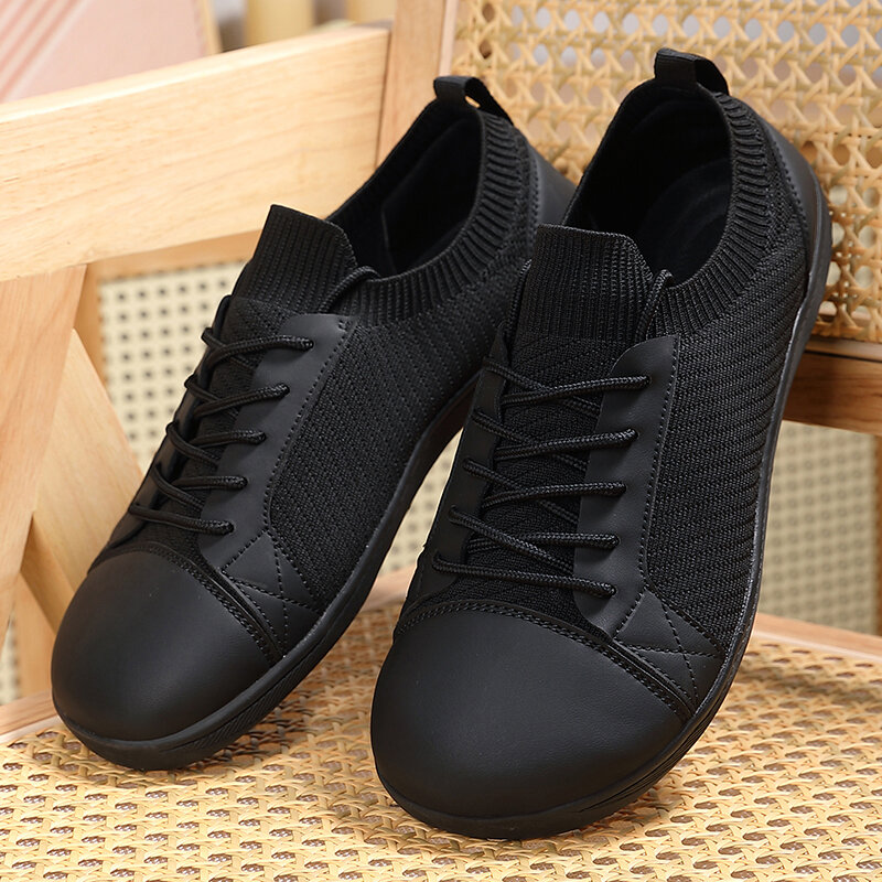Fashion Unisex Wider Shoes Breathable Mesh Men Barefoot Wide-toed Shoes New Flats Soft Zero Drop Sole Wider Toe Sneakes Big Size