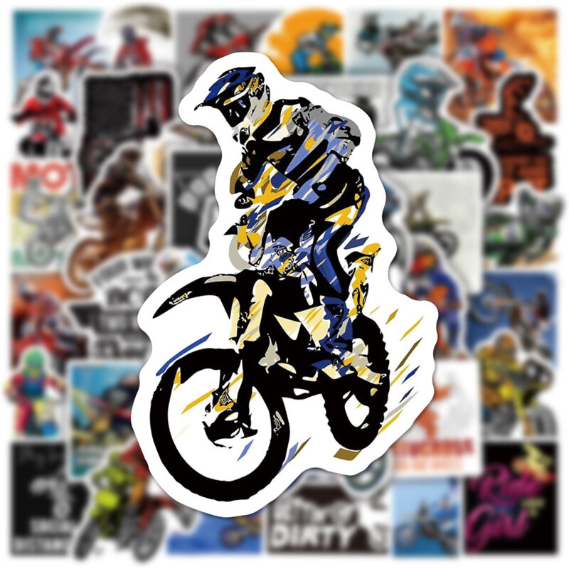 50Sheets Dirt Bike Graffiti Stickers Water Cup Luggage Laptop Scooter Motorcycle Decorative Stickers
