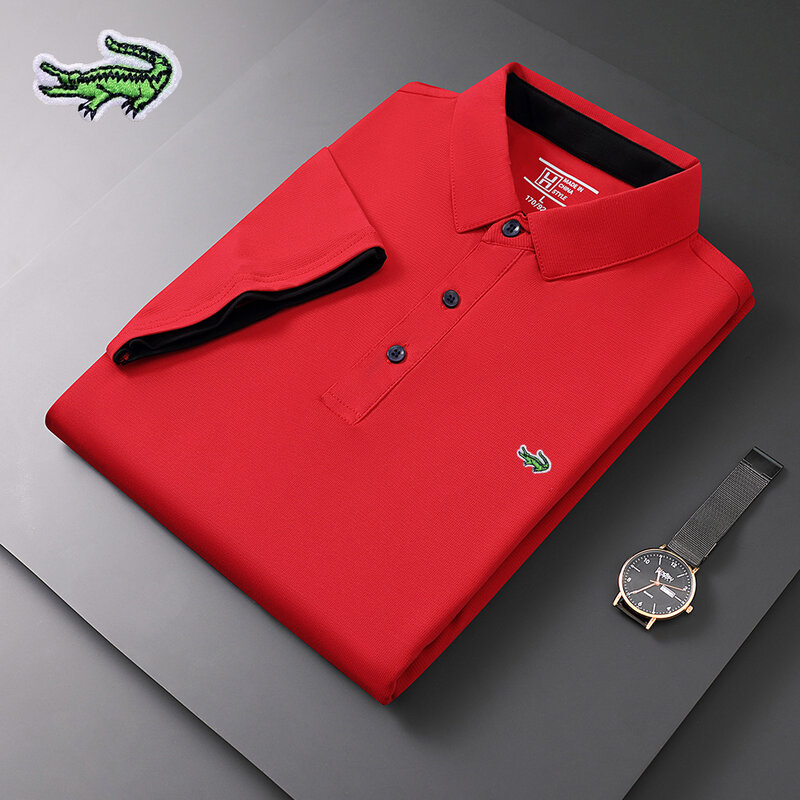 2023 neue Sommer Marke Bestickte Polo-Shirt Hohe Qualität männer Kurzarm Atmungsaktiv Top Business Casual Polo-shirt für Männer