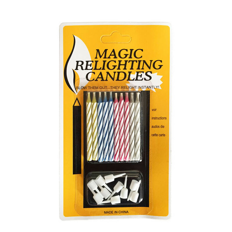 Funny Trick Relighting Candle 10 Pcs Birthday Cake Decors Prank Party Kids Toys Children Educational Toys Learning Games For Kid