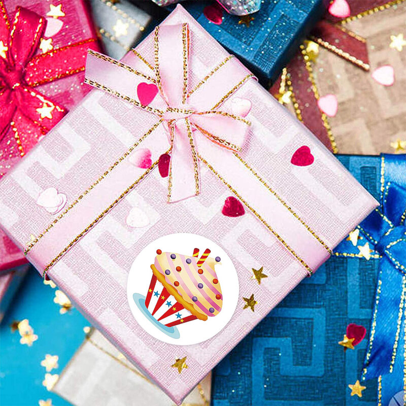 Etiquetas redondas de sellado para decoración, pegatinas de suministros de papelería para cupcakes, fiesta de boda, regalo de cumpleaños, 50-500 Uds.
