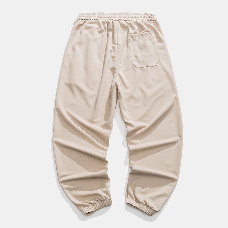 Pantalones sencillos y cómodos para hombre, Pantalón deportivo informal, de Color sólido, de alta calidad, con cordón, para correr, para primavera y verano