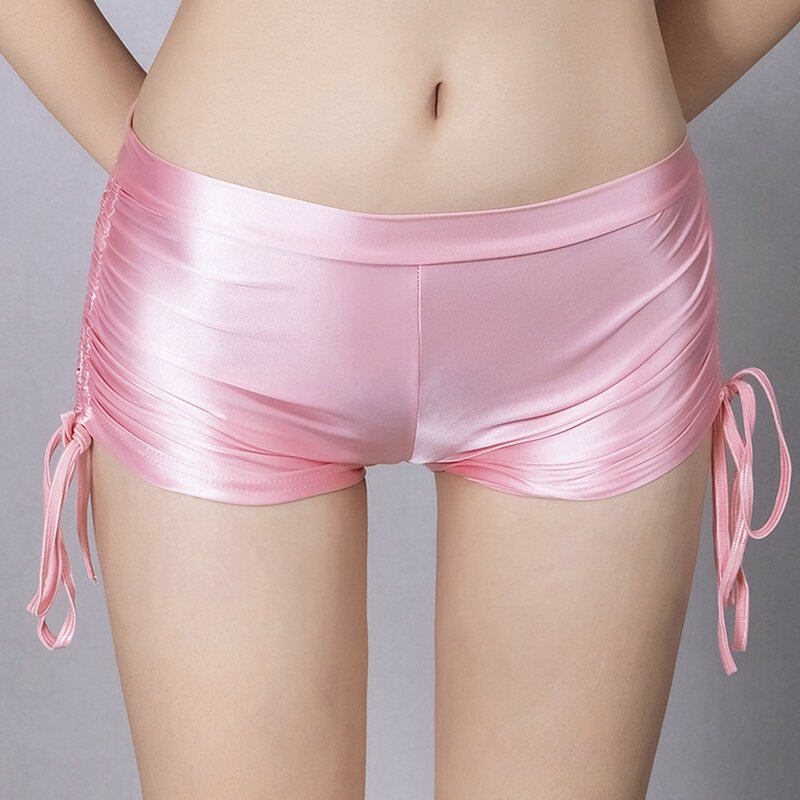 Sexy Women's Shiny Drawstring Oil Shiny Glossy Breathable Panties Boxer Panties Shorts Boxershorts Gifts Female Sleep Bottoms