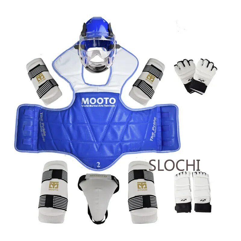 Taekwondo Protective Gear Combat Actual Combat Equipment Full Set Protective Gear Training Set Thicken Competition Martial Arts