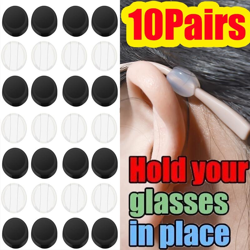 20 pçs silicone transparente antiderrapante óculos de orelha ganchos titular retentor redondo óculos elásticos gancho de orelha acessórios