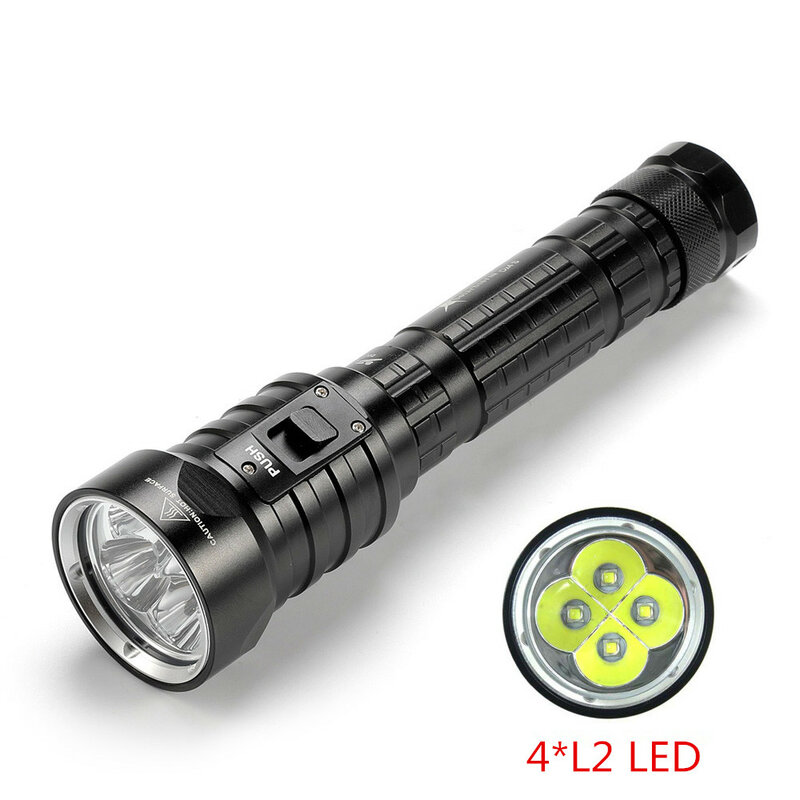 SolarStorm-Lampe de poche de plongée sous-marine à LED, lampe torche étanche, DX4S, IPX8, 4x inj, 3 modes, 4500 lumens, 26650