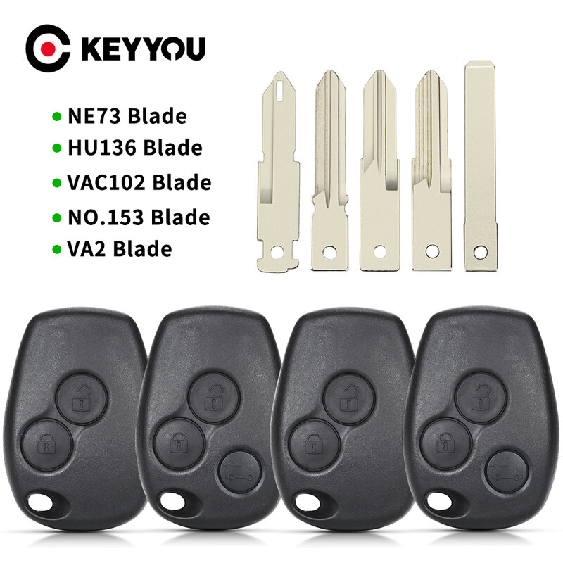 Корпус для брелока KEYYOU 2/3 чехол для ключей с кнопками для Renault Megane Modus Espace Laguna Duster, Logan, Sandero, Fluence, Clio, Kango